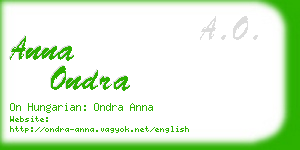 anna ondra business card